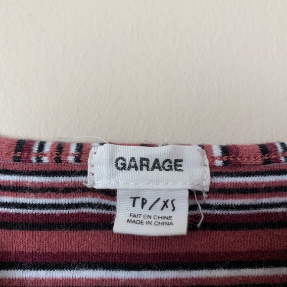 Garage Burgundy Striped Tank Top - Picture 4 of 4